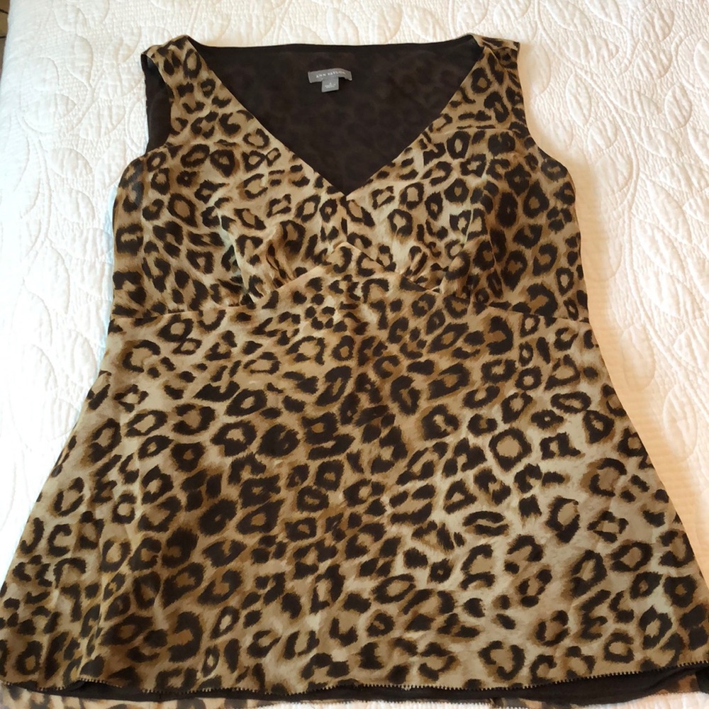 Ann Taylor animal print sleeveless blouse